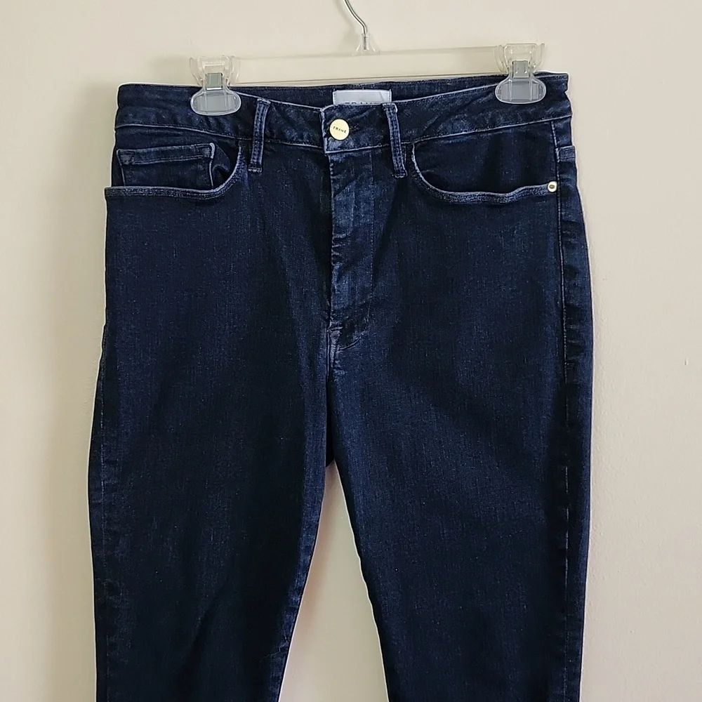 Frame Le One Skinny dark wash jeans women's size 2 organic cotton stretch jeans - Picture 2 of 9